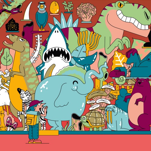 自然歷史博物館中的兒童活動IP動漫形象設(shè)計