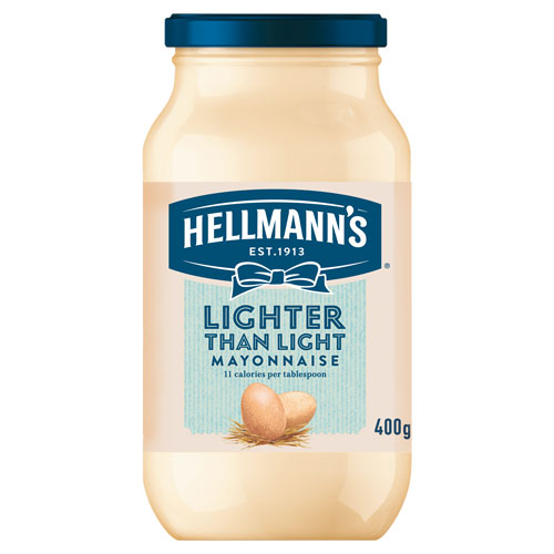 Hellmann 的品牌包裝設計,藍絲帶標志,手繪字體